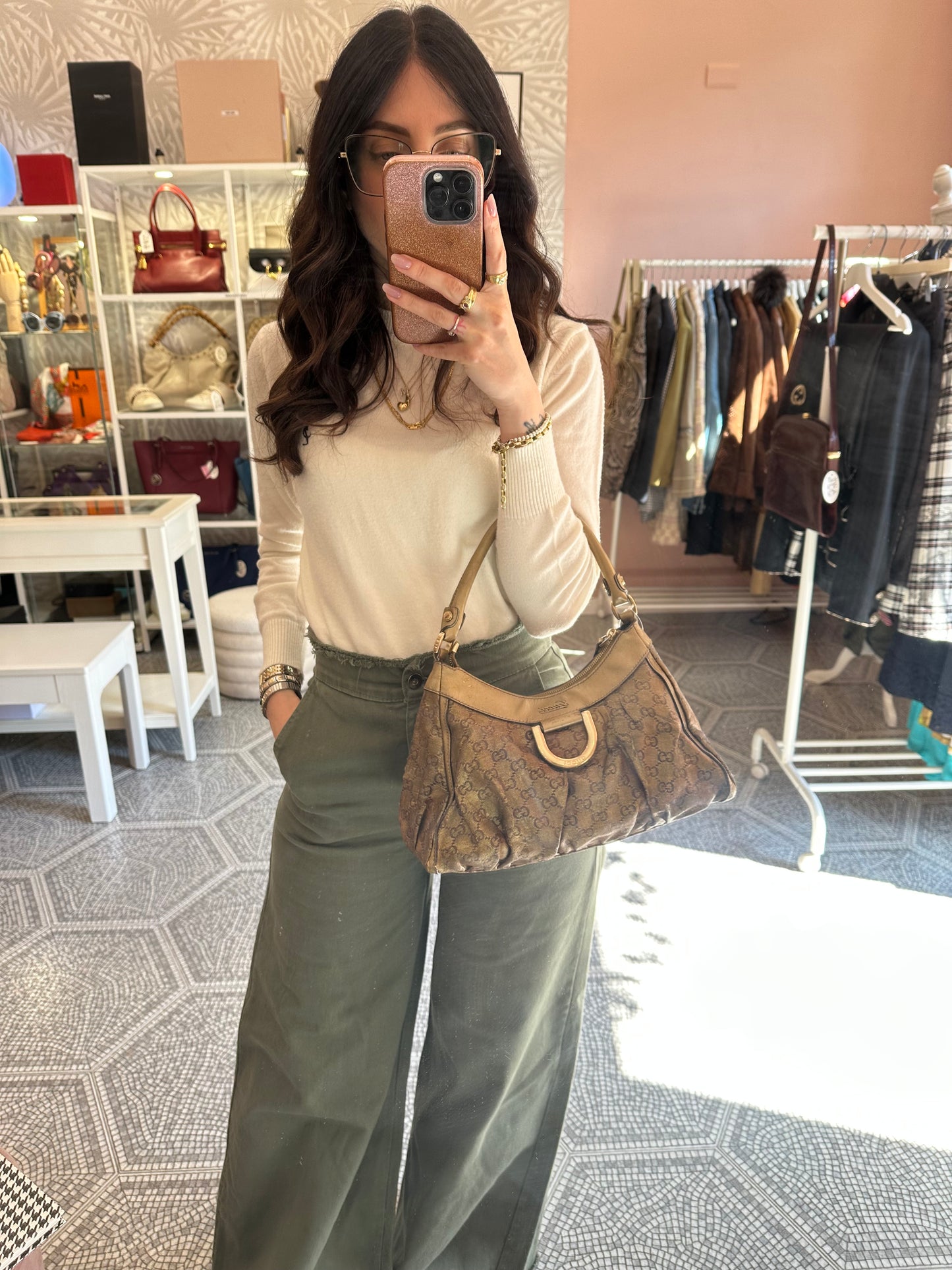 Borsa Gucci Abbey beige
