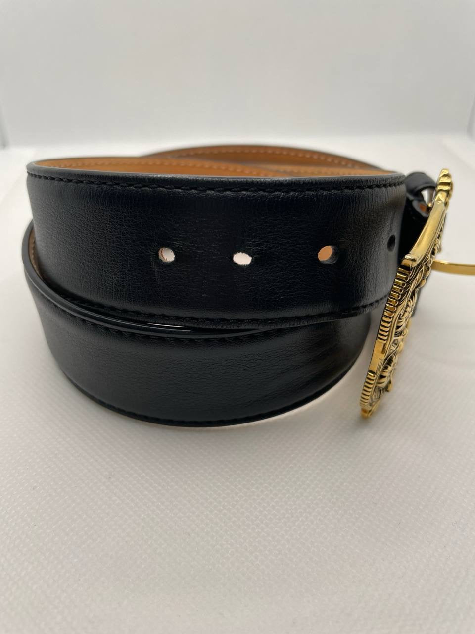 Cintura Versace nera dettagli oro