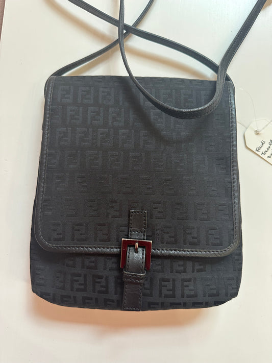 Borsa Tracolla Fendi zucchino nera